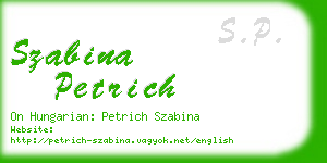 szabina petrich business card